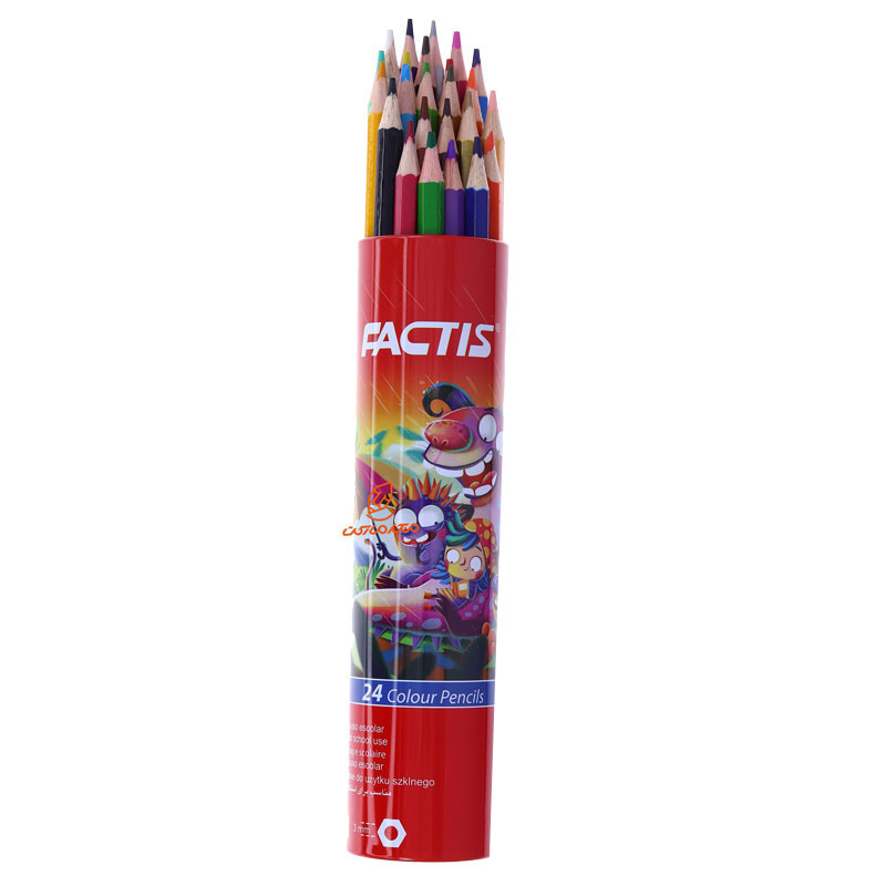 مداد رنگی 24 رنگ استوانه ای فلزی طرح حیوانات فکتیس FACTIS (4)