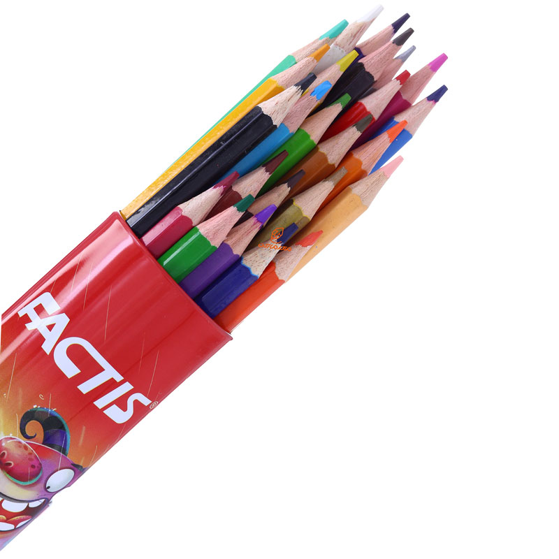 مداد رنگی 24 رنگ استوانه ای فلزی طرح حیوانات فکتیس FACTIS (5)