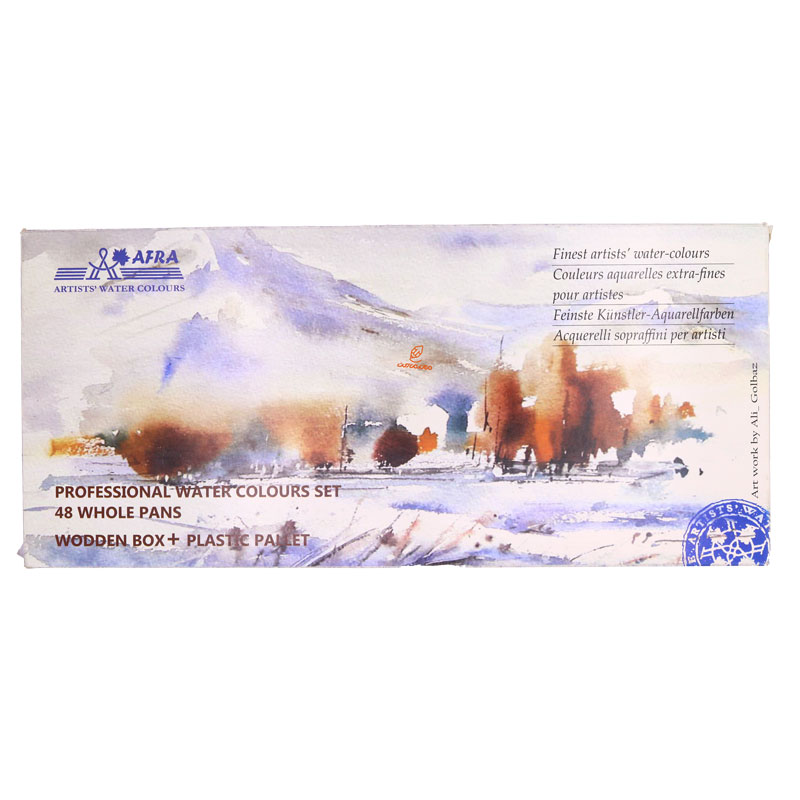 آبرنگ 48 رنگ جعبه چوبی افرا (2)