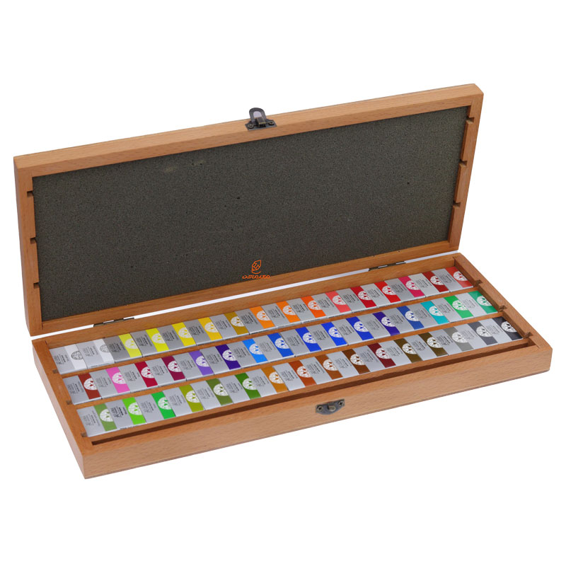 آبرنگ 48 رنگ جعبه چوبی افرا