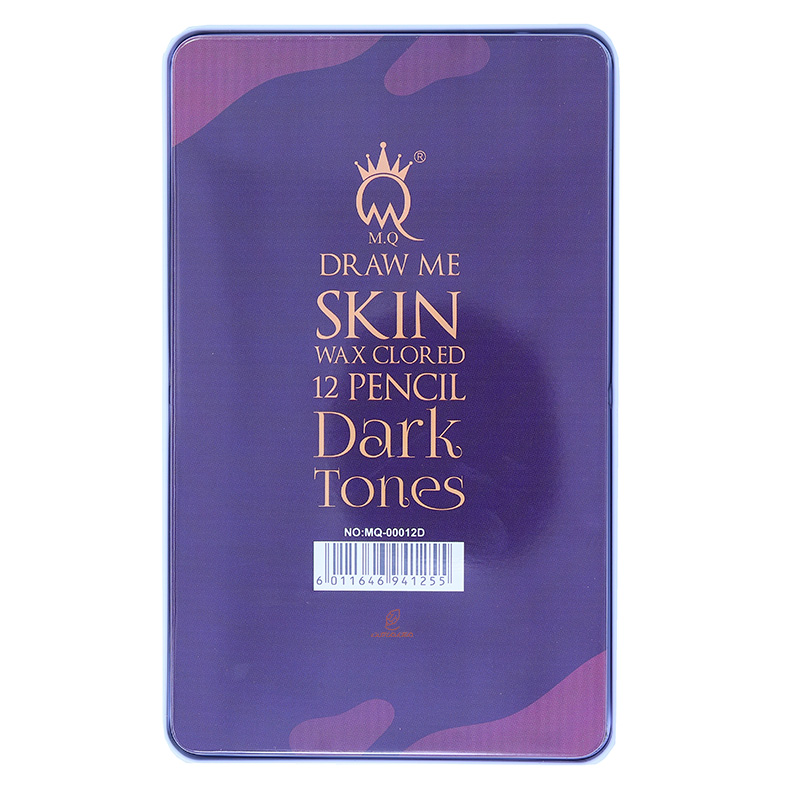 مداد رنگی 12 رنگ جعبه فلزی Dark SKIN ام کیو (2)