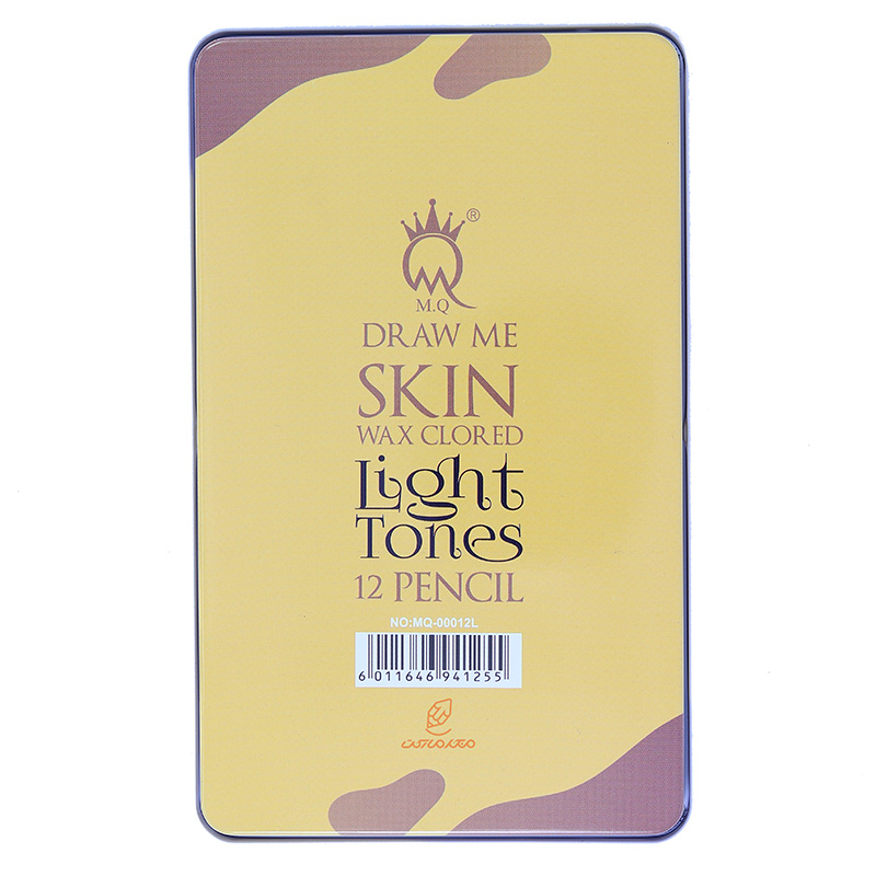 مداد رنگی 12 رنگ جعبه فلزی Light SKIN ام کیو (2)