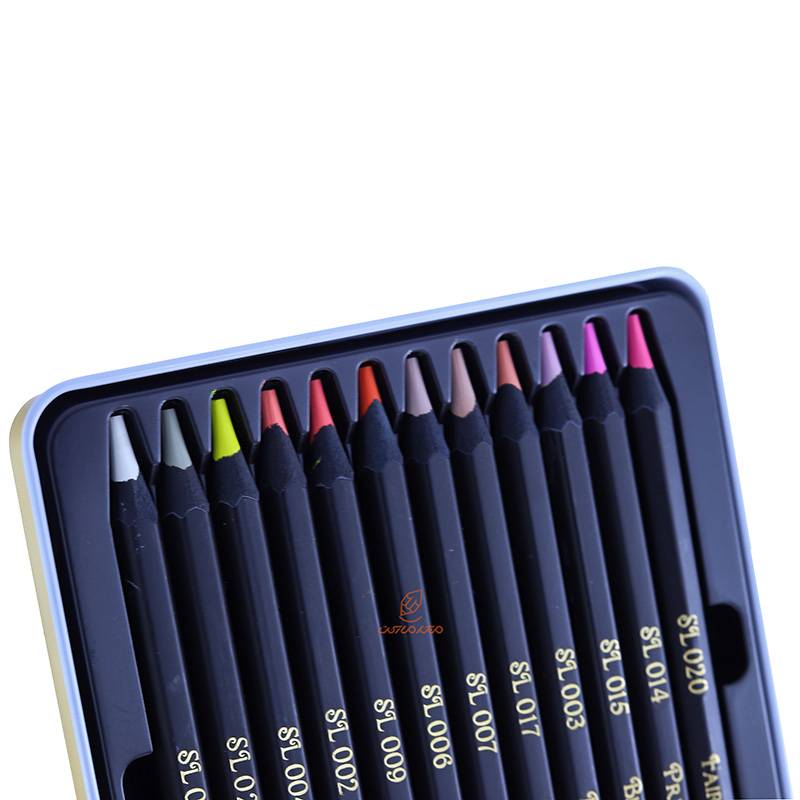 مداد رنگی 12 رنگ جعبه فلزی Light SKIN ام کیو (5)