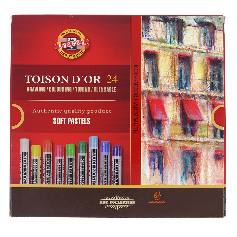 گچ پاستل 24 رنگ مقوایی کوه نور