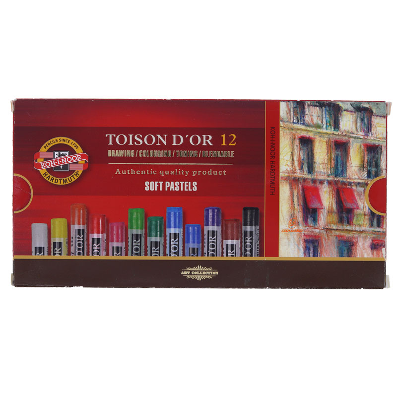 گچ پاستل 12 رنگ مقوایی کوه نور