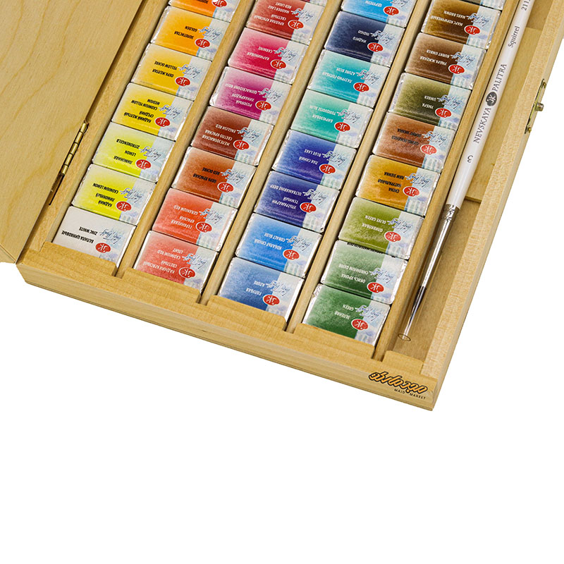 آبرنگ 48 رنگ جعبه چوبی سن پترزبورگ (3)