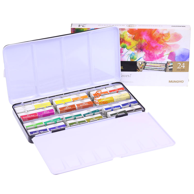 آبرنگ 24 رنگ قرص بزرگ مانگیو MUNGYO (9)