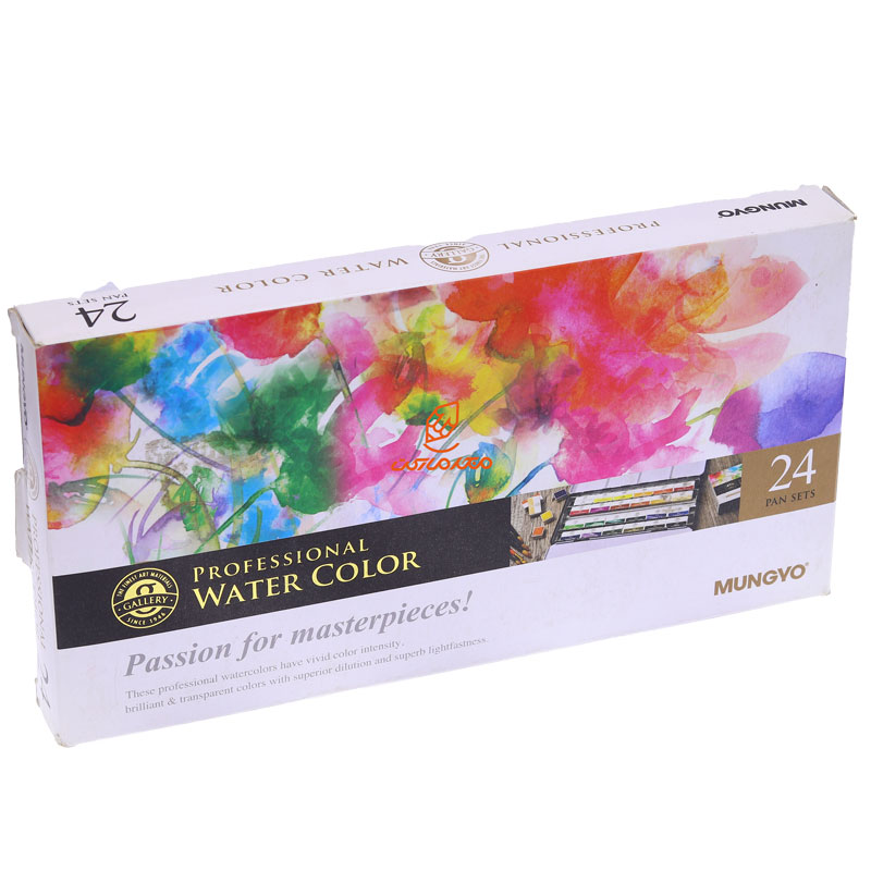 آبرنگ 24 رنگ قرص بزرگ مانگیو MUNGYO (3)