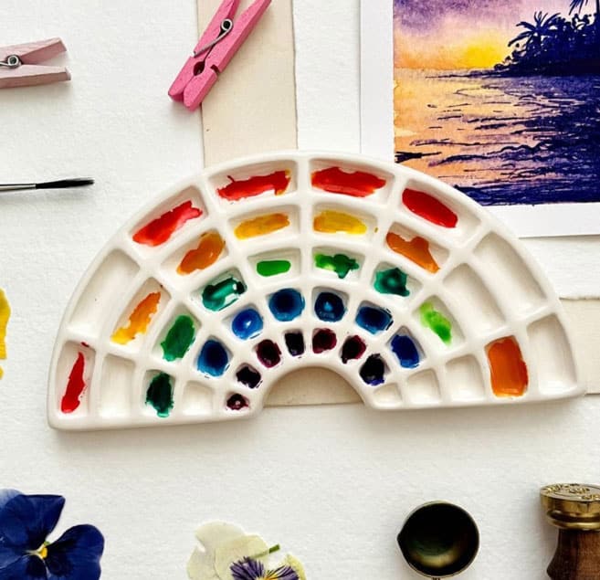 پالت سرامیکی رنگین کمان وندا