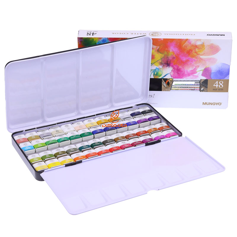 آبرنگ 48 رنگ قرص نیمه مانگیو MUNGYO