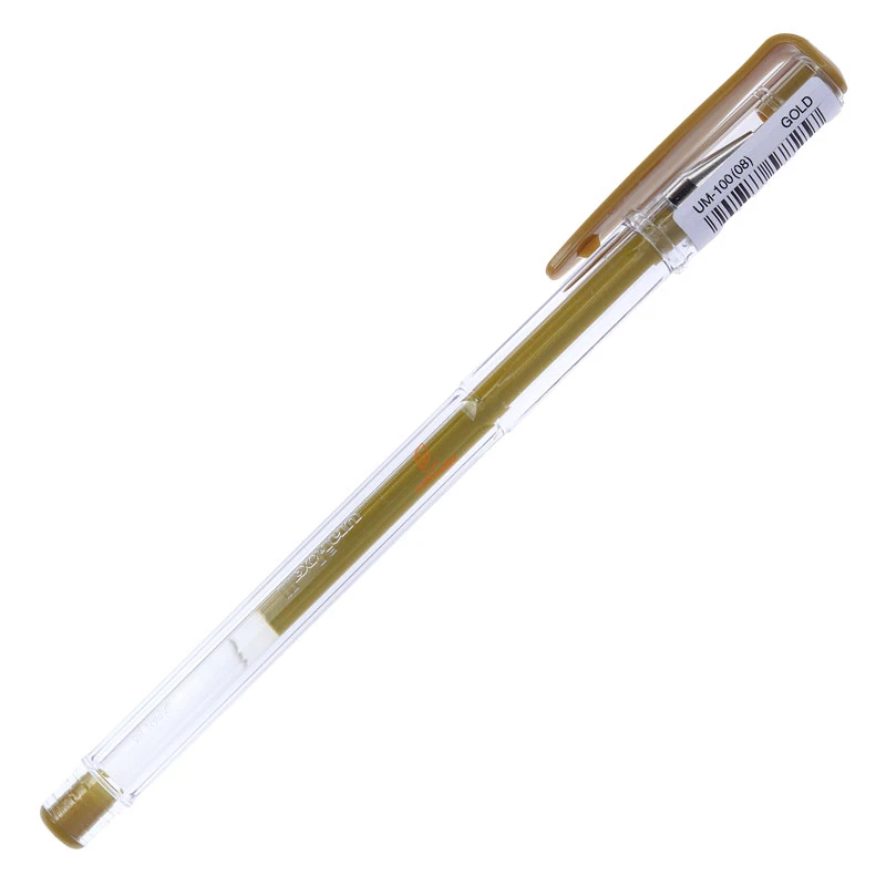 خودکار سیگنو ژل 0.8 طلایی (UM100) یونی بال (1)