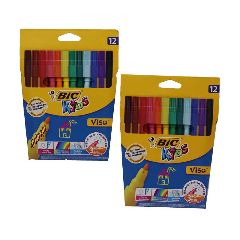 ماژیک رنگ آمیزی 12 رنگ ویزا بیک