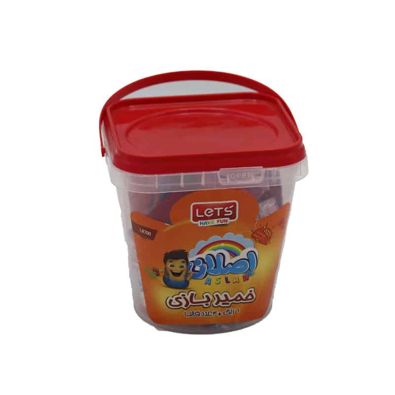 خمیر بازی 6 رنگ سطلی لتس