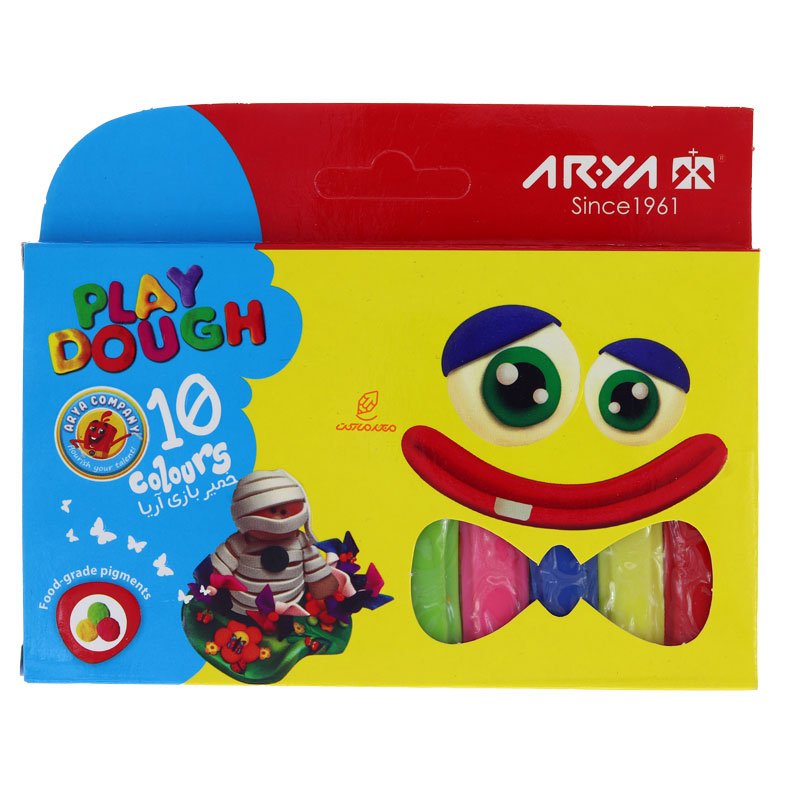 خمیر بازی 10 رنگ جعبه مقوایی 1048 آریا