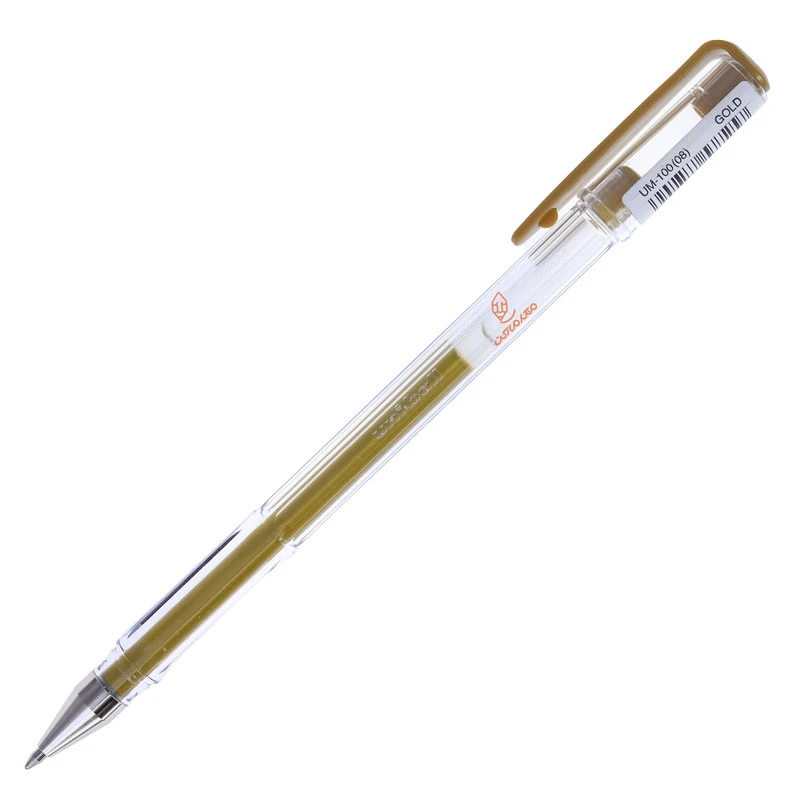 خودکار سیگنو ژل 0.8 طلایی (UM100) یونی بال (3)