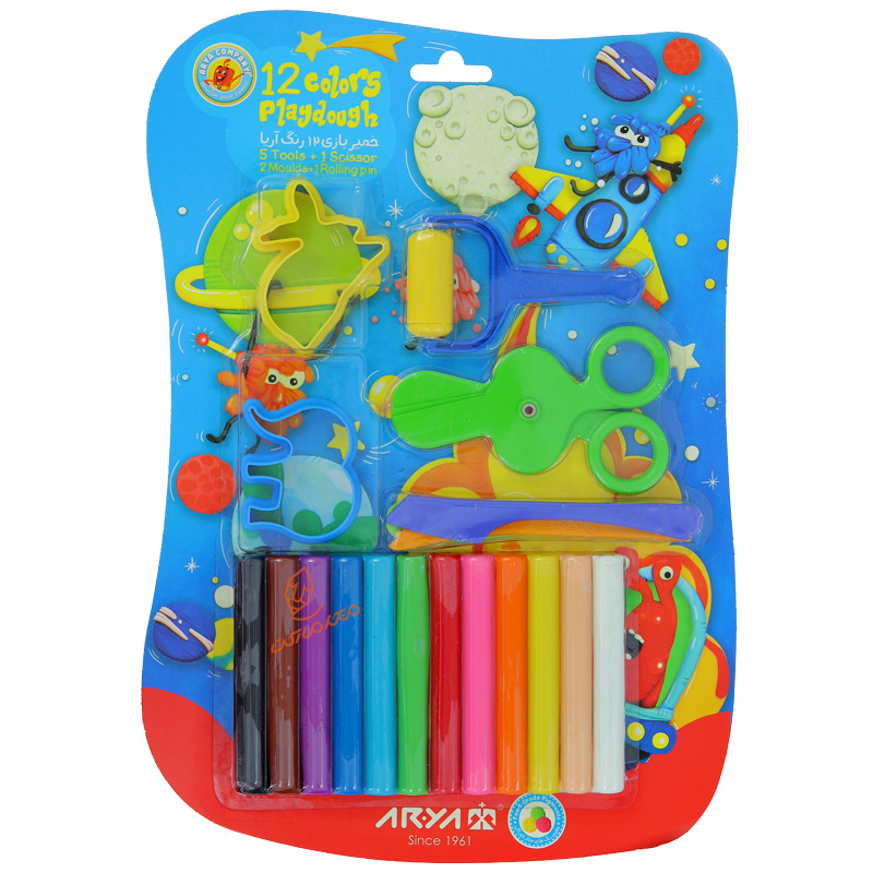 خمیر بازی 12 رنگ وکیوم با ابزار آریا (1)