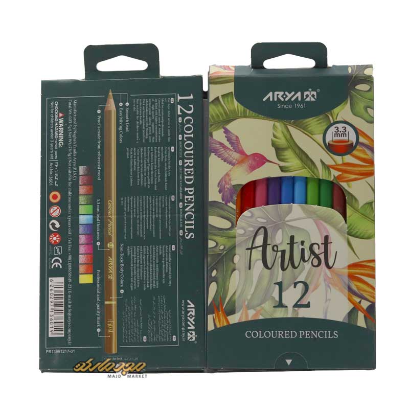 مداد-رنگی-12-رنگ-کارتونی-3.3-اریا-2-طرح-a3