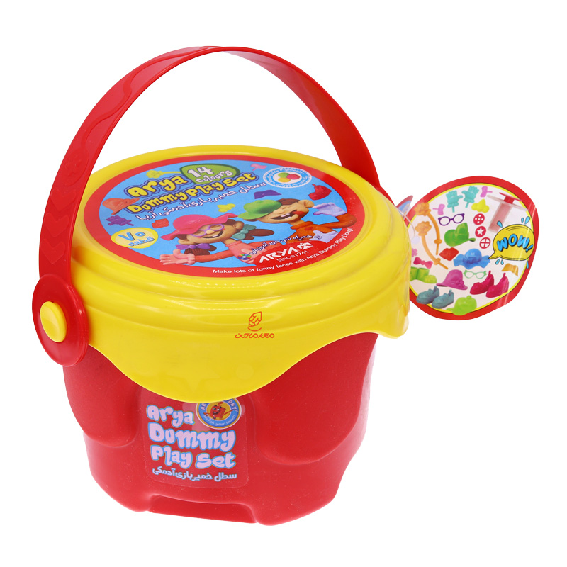 خمیر بازی 14 رنگ سطلی آدمکی آریا ARYA