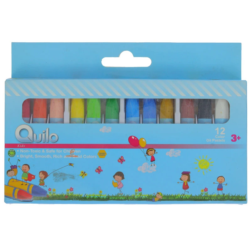 پاستل روغنی 12 رنگ جعبه مقوایی کویلو QUILO (2)