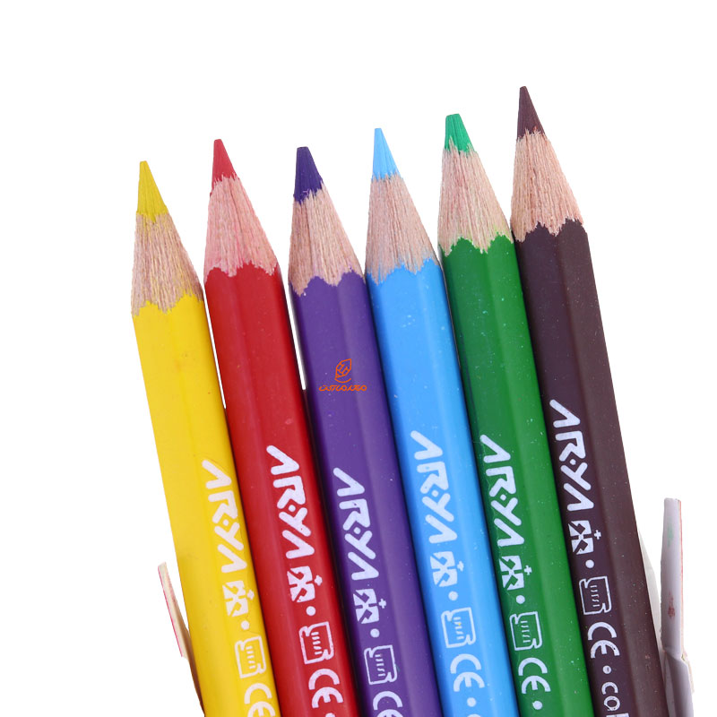 مداد رنگی 6 رنگ کوتاه آریا (7)