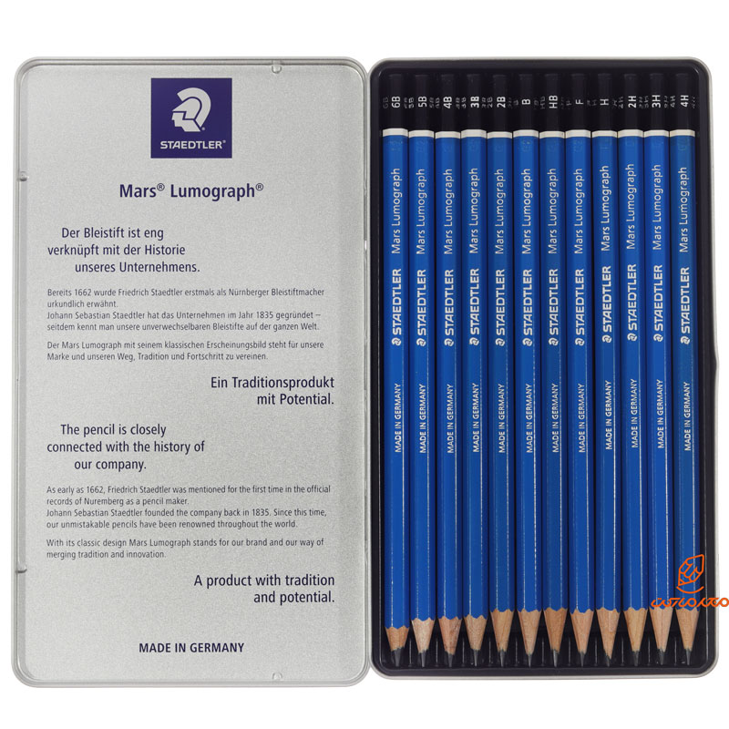 ست مداد طراحی 12 عددی مارس لوموگراف آبی استدلر (1)