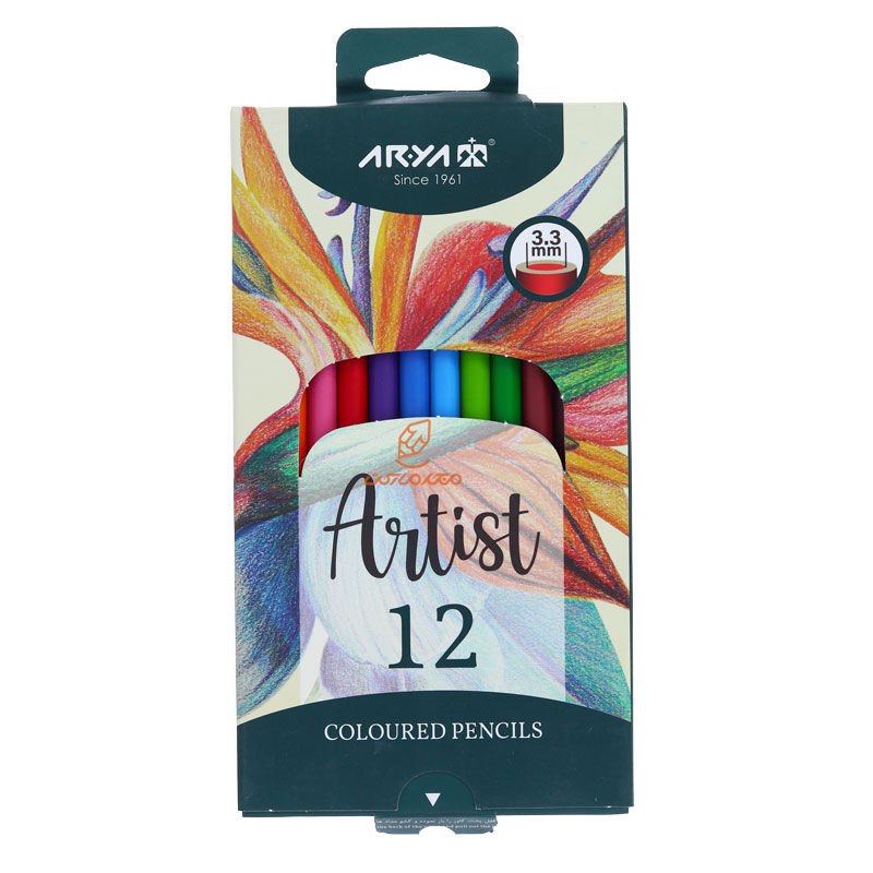 مداد رنگی 12 رنگ جعبه مقوایی آرتیست آریا