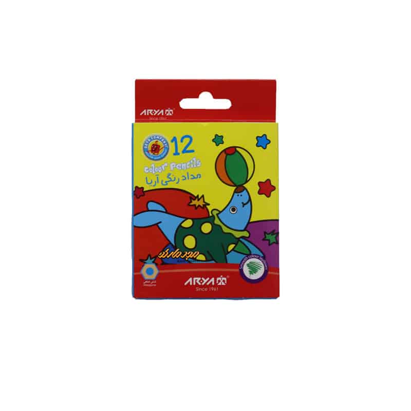 مداد رنگی 12 رنگ کوتاه آریا
