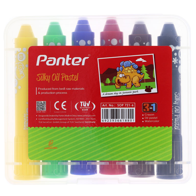 پاستل روغنی 6 رنگ سیلکی 3 کاره پنتر PANTER (3)