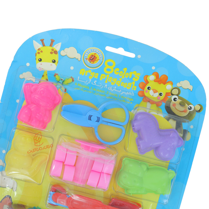 خمیر بازی 8 رنگ وکیوم با ابزار خمیر بزرگ آریا ARYA (3)
