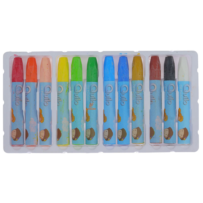 پاستل روغنی 12 رنگ جعبه مقوایی کویلو QUILO (4)