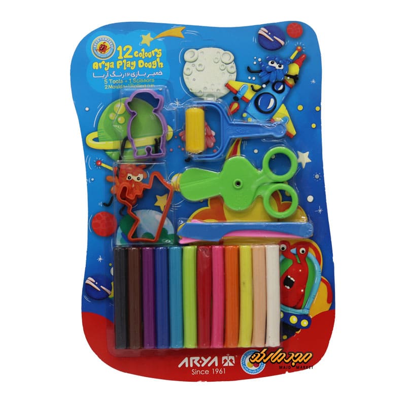 خمیر بازی 12 رنگ وکیوم با ابزار آریا