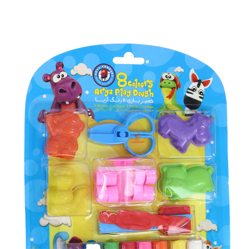 خمیر بازی 8 رنگ وکیوم با ابزار خمیر بزرگ آریا ARYA (1)