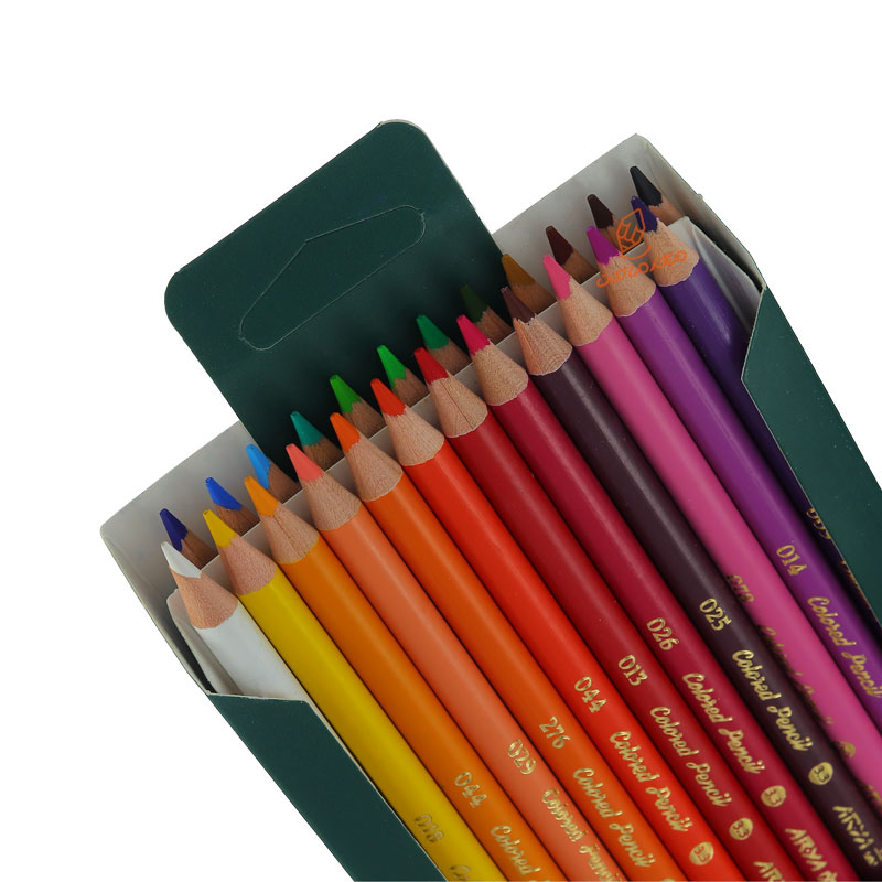 مداد رنگی 24 رنگ جعبه مقوایی طرح برگ آرتیست آریا (3)