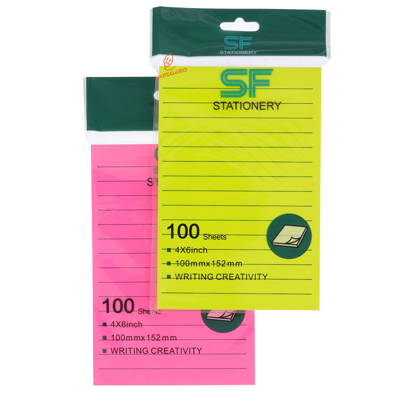 پست ایت (استیک نوت) A6 خط دار فسفری اس اف