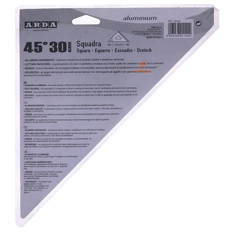 گونیا 30 سانت 45 درجه الومینیومی اردا (3)