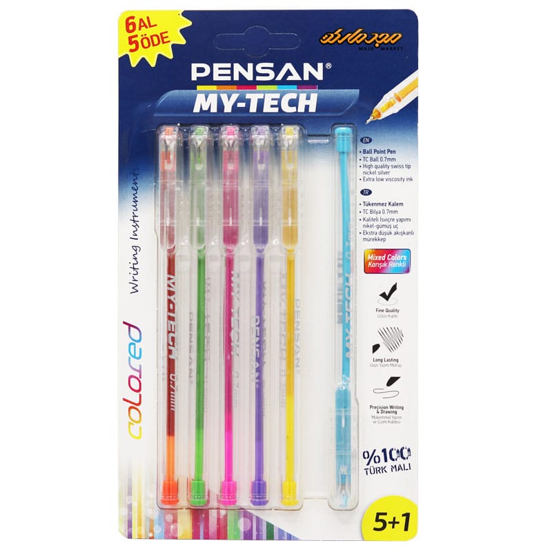 خودکار رنگی 6 عددی 0/7 پنسان