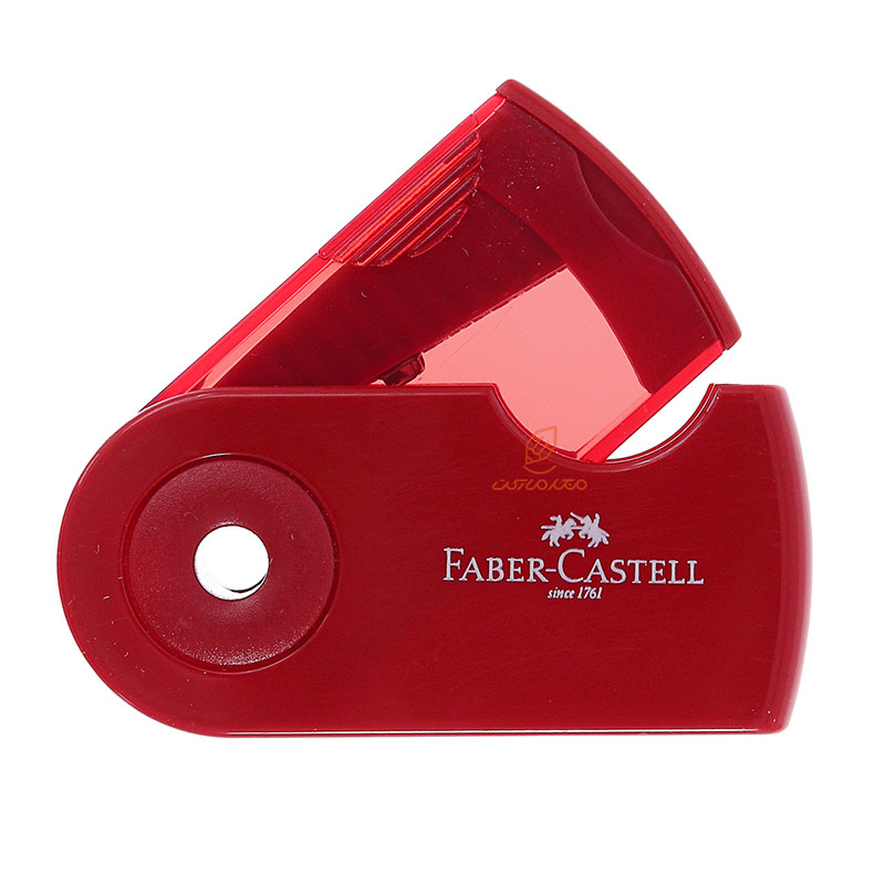 تراش مخزندار غلاف دار قرمز فابر کاستل FABERCASTELL