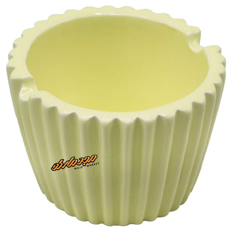 جا قلمی سرامیکی پیاله زرد خوشه وندا