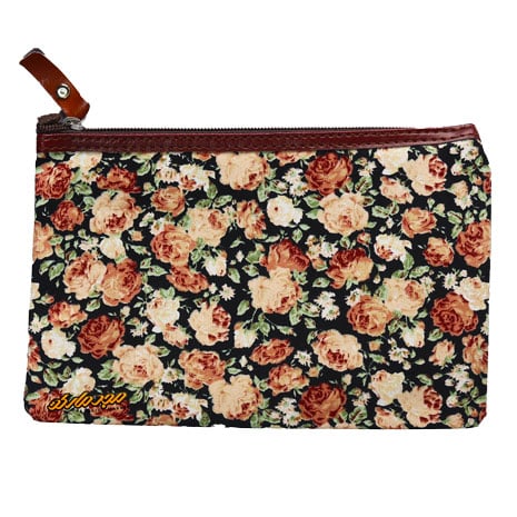 پوشه پارچه ای طرح گل ریز مشکی کرمی سویل