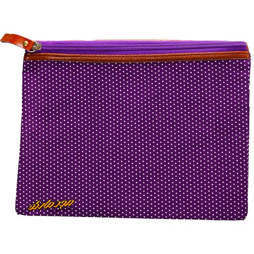 پوشه پارچه ای طرح خال خال بنفش سویل