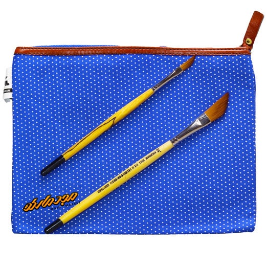 پوشه پارچه ای زیپدار 51 طرح خال خال ابی سویل (2)