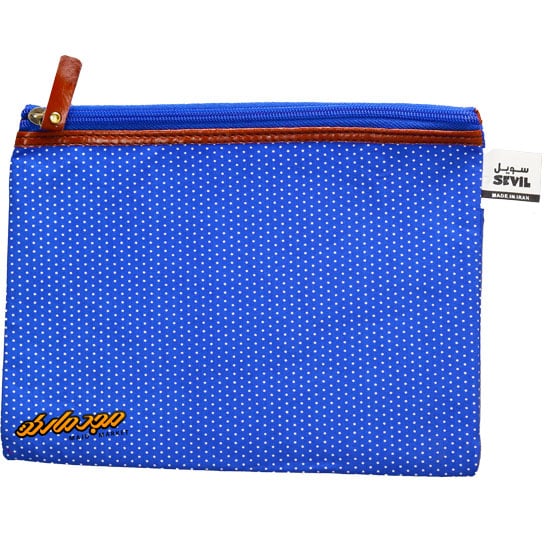 پوشه پارچه ای طرح خال خال آبی سویل