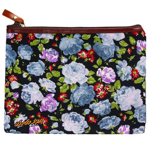 پوشه پارچه ای طرح گل درشت مشکی ابی سویل