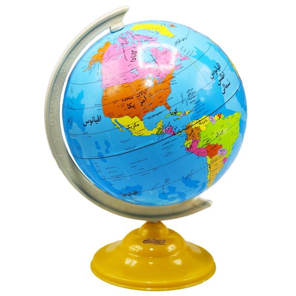 کره جغرافیایی سایز 16 پایه زرد رسام تحریر