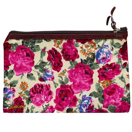 پوشه پارچه ای زیپ دار 51 طرح گل درشت سفید سرخابی سویل (5)