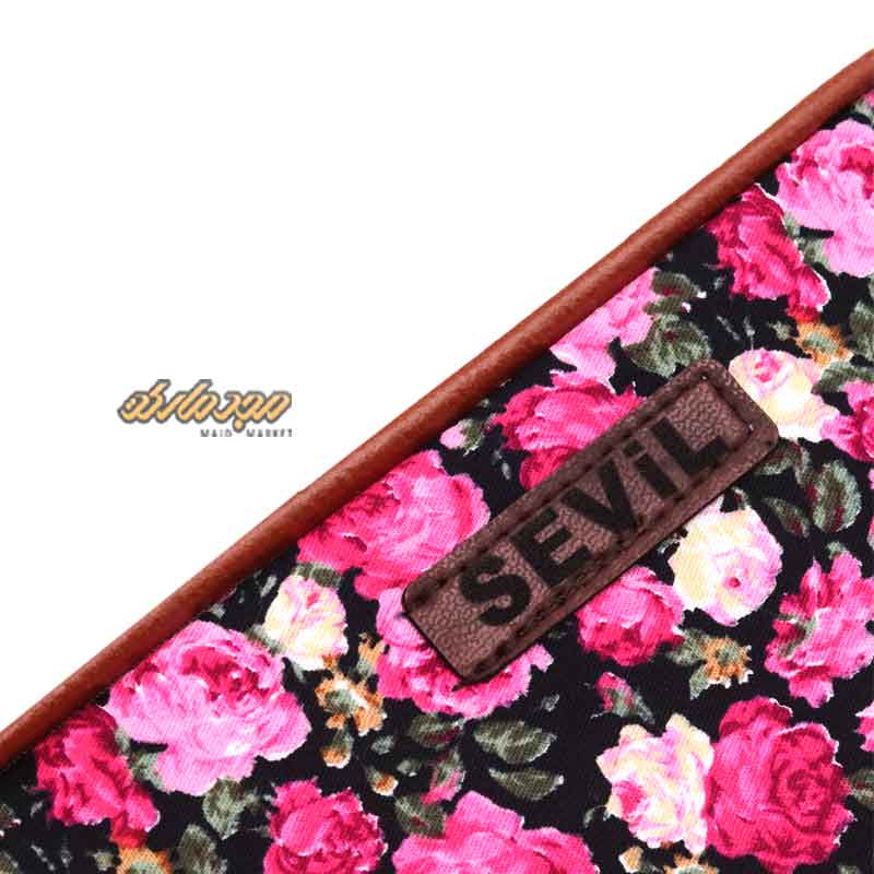 جامدادی 3010 طرح گل ریز مشکی صورتی سویل