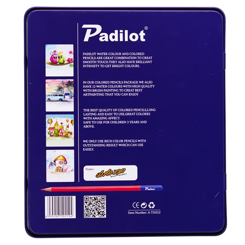 مداد رنگی پادیلات جعبه فلزی 12+12 (3)