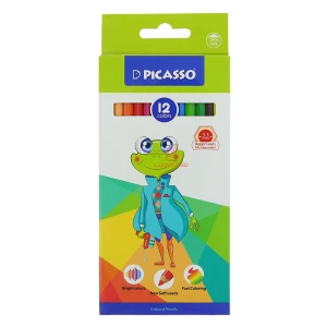 مداد رنگی 12 رنگ جعبه مقوایی طرح قورباغه پیکاسو PICASSO