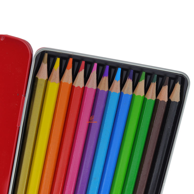 مداد رنگی 12 رنگ جعبه فلزی طرح طوطی پنتر PANTER (5)