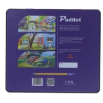 مداد رنگی 24 رنگ جعبه فلزی تخت طرح ماشین پادیلوت padilot (3)